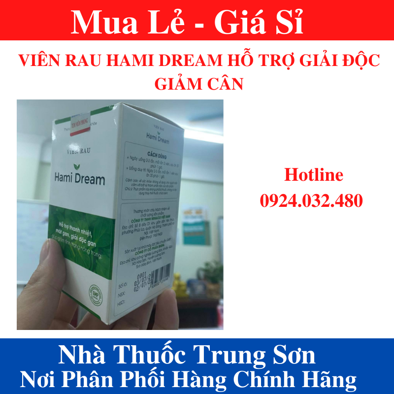 [Chính Hãng-Giá Sỉ]VIÊN RAU HAMI DREAM [CHÍNH HÃNG] ️ HAMI DREAM HỖ TRỢ GIẢI ĐỘC GIẢM CÂN - Trung Sơn 1