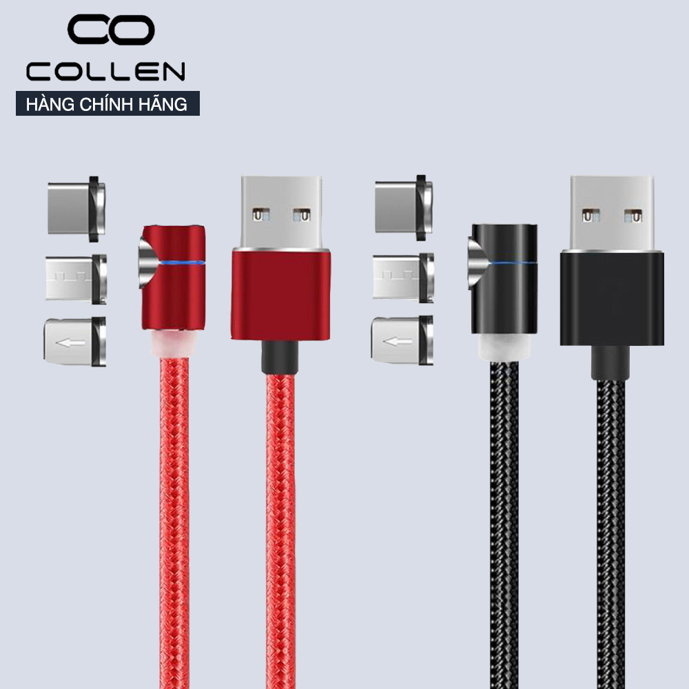 Dây sạc nam châm 3 đầu iPhone, Android, Type C.