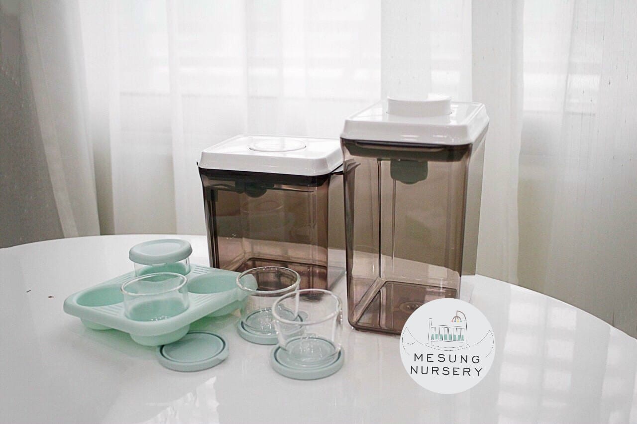 Hộp trữ sữa đựng sữa bột hút chân không cho bé ankou chính hãng 2.3l đựng 800gram sữa