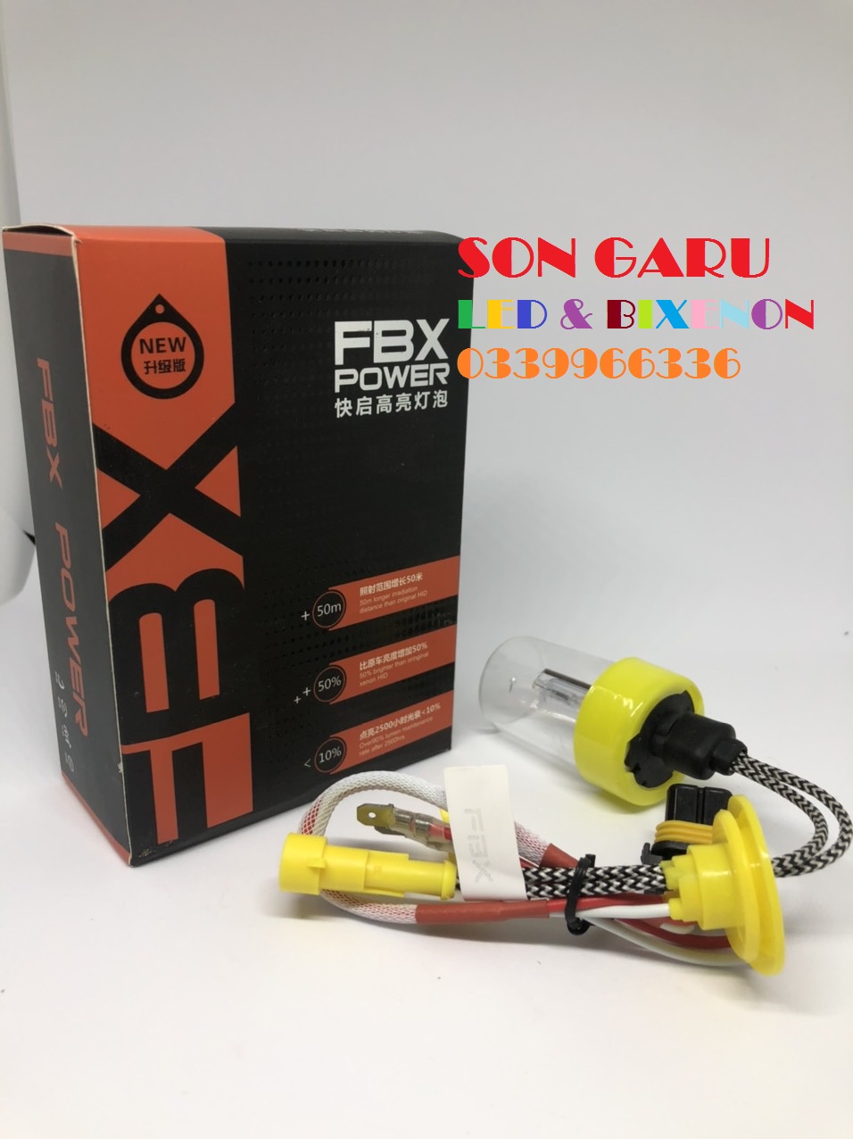 1 bóng fbx tăng sáng 50% 6500k hoặc 5500k chân d2h , h1 , h11 cho đèn gầm , đèn pha