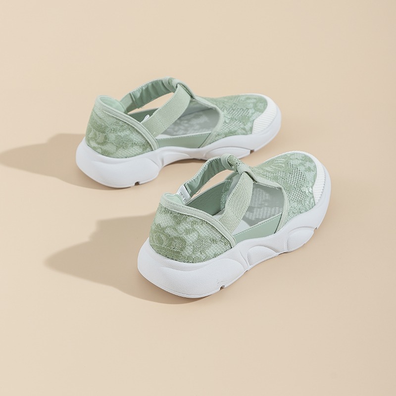 PWAE Soft Thick Bottom Velcro Sneakers for Women Summer Casual Breathable