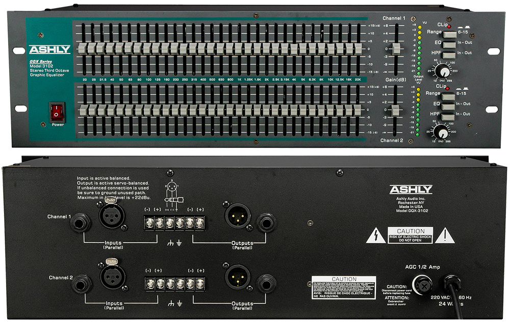 Equalizer ashly gqx 3102 - 31 band kênh- 62 cần 2 kênh