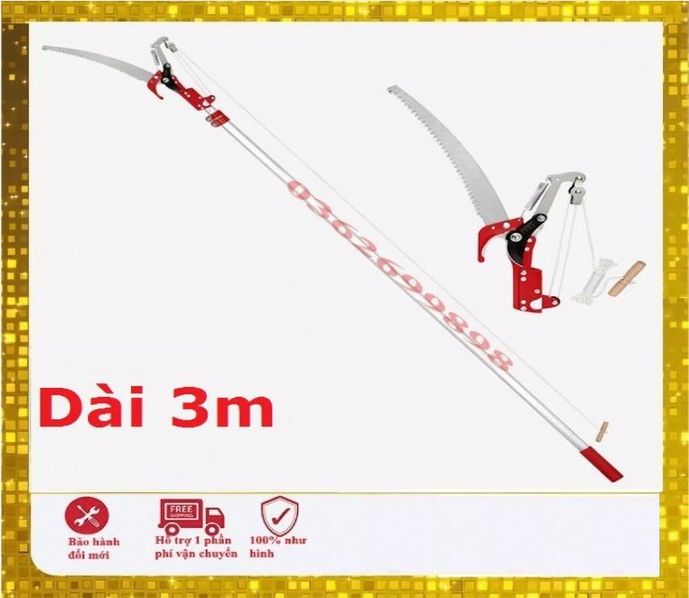 Kéo cắt tỉa cành cây trên cao,hái hoa quả dài 3m,kéo hái hoa quả trên cao giật dây