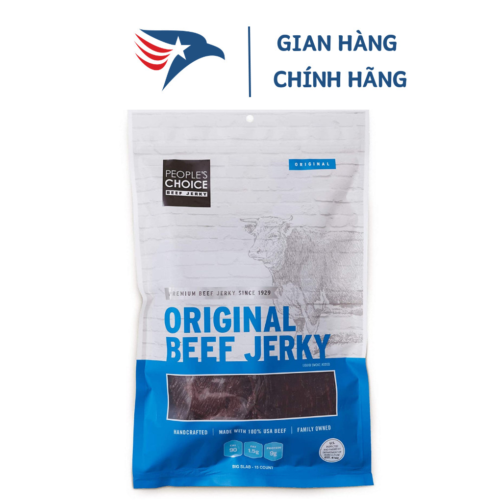 Khô bò beef jerky "people's choice" : classic cắt lát 735g 24 miếng