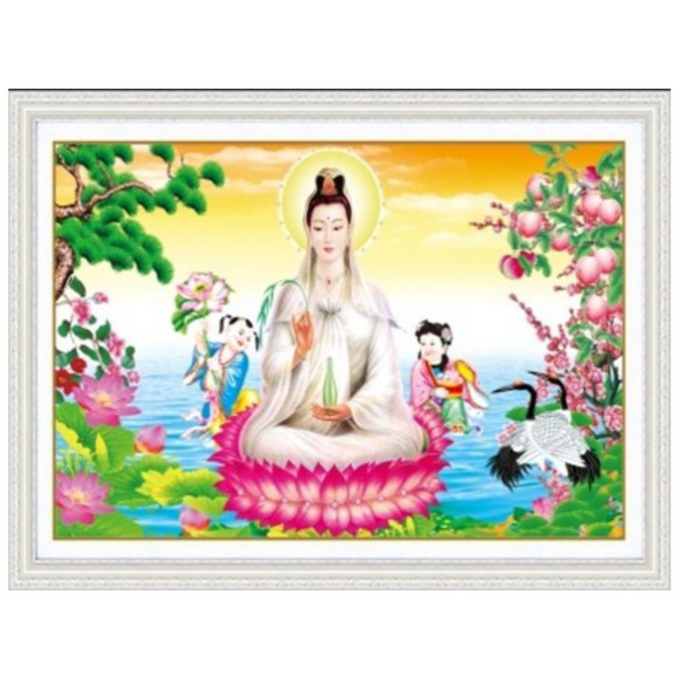 [HCM]70*46 Tranh đính đá Phật Quan Âm LV357 (chưa đính)