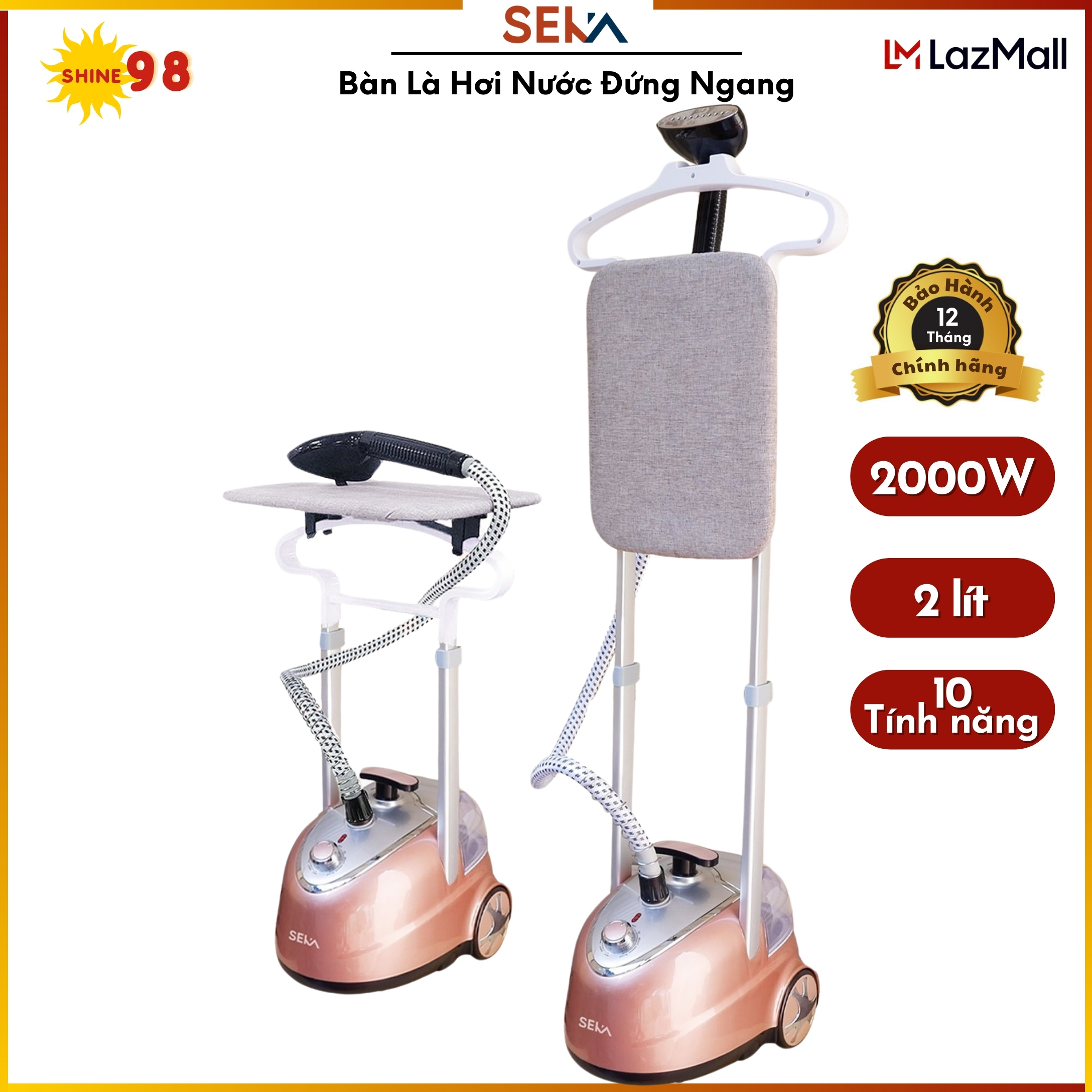 Bàn là hơi nước đứng seka sk479 dung tích 2l công suất 2000w - bàn là hơi nước đứng ngang linh hoạt
