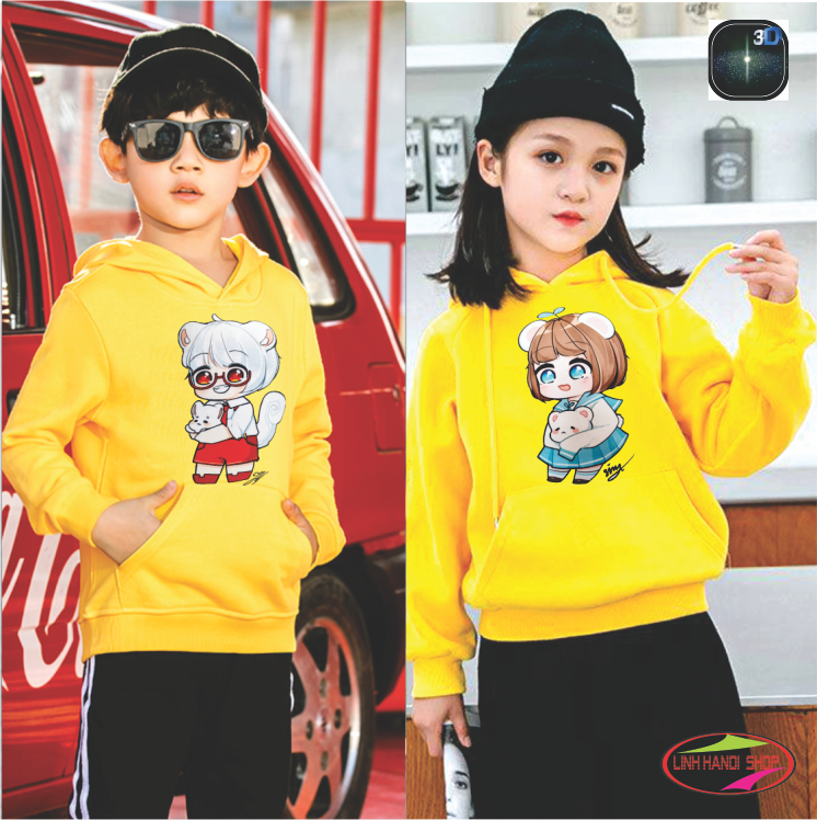 Áo khoác HERO TEAMS áo hoodie màu Vàng đủ size dành cho Bé yêu của bạn