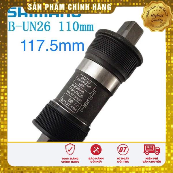 Trục giữa xe đạp shimano cốt vuông UN 26 THÔNG SỐ:110mm,113mm,117.5mm,123mm chính hãng