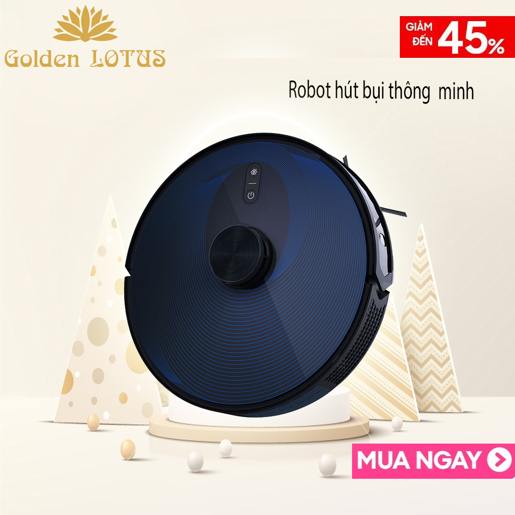 Robot hút bụi, robot lau nhà TDS12, robot, robot hut bui lau nha thong minh, máy hút bụi gia đình tự động thông minh, điều khiển qua áp điện thoại, tích hợp lau khô lau ướt, hộp bụi và hộp chứa nước riêng biệt, tự sạc pin