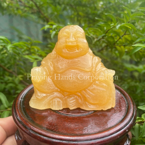 Tượng phật di lặc mini đá ngọc xanh, ngọc vàng