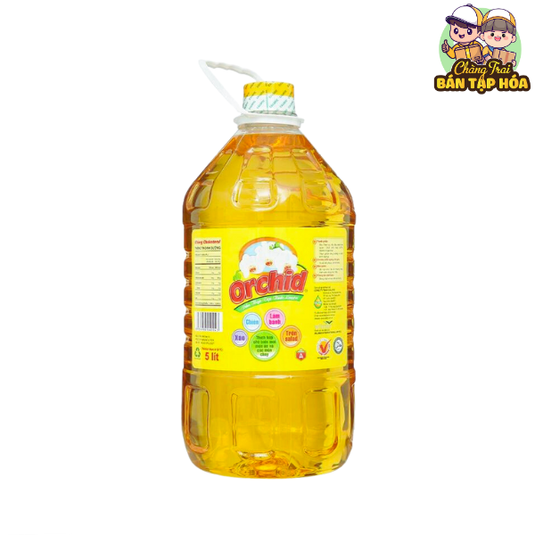 Dầu thực vật tinh luyện Orchid can 5 lít Không Cholesterol