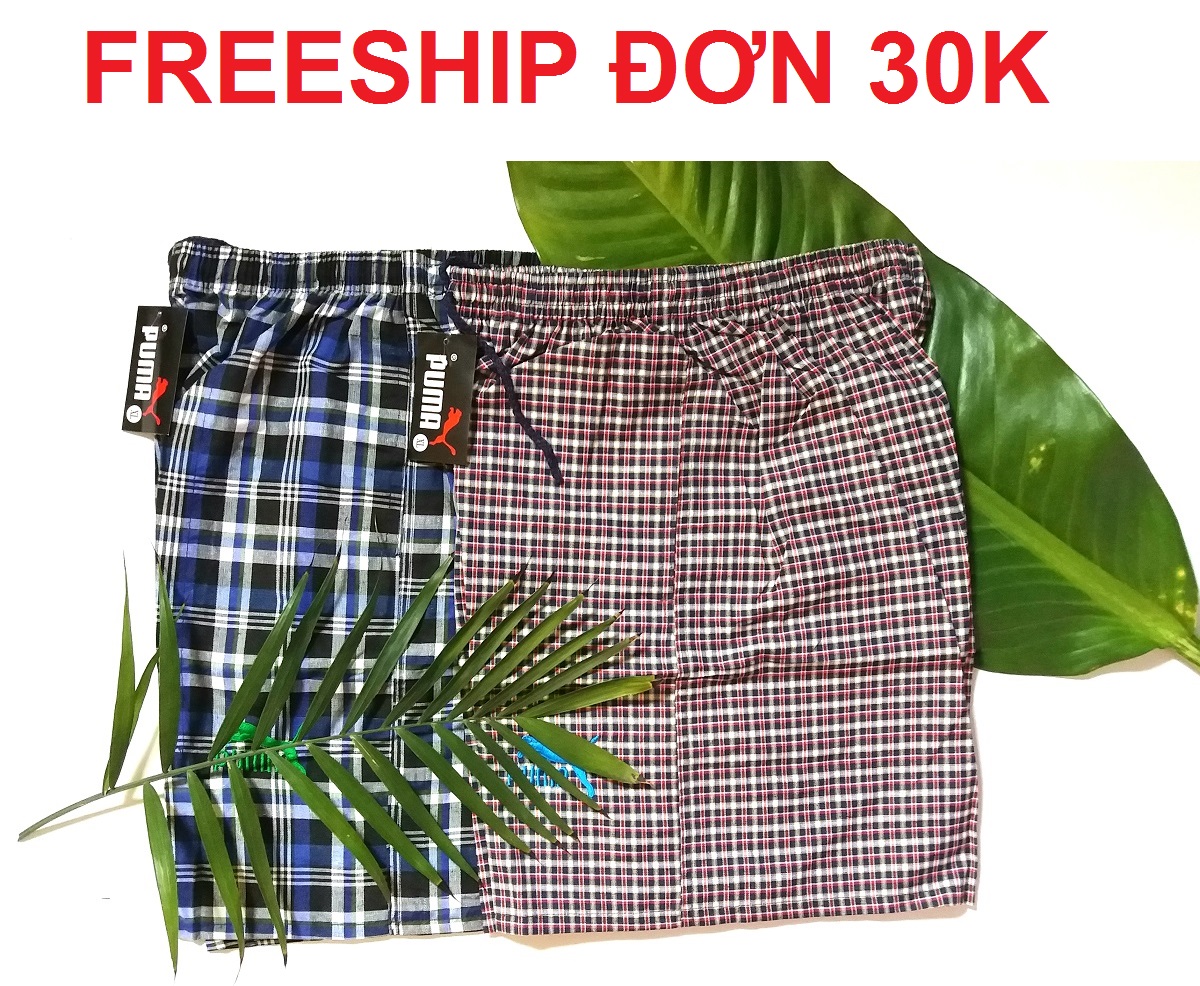 COMBO 2 QUẦN ĐÙI NAM, QUẦN SHORT NAM - VẢI CARO KATE , THOÁNG MÁT, CÓ 2 TÚI HÔNG,  HÀNG VN (ẢNH THẬT)
