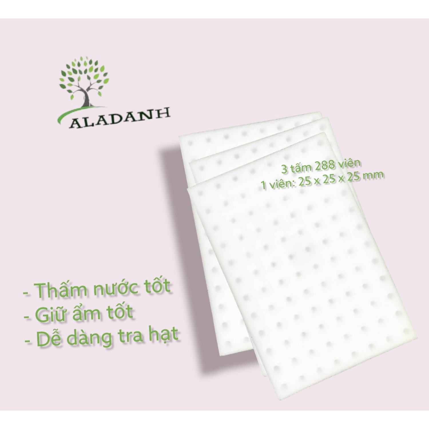 Combo 3 tấm mút xốp ươm rau thủy canh - 288 viên