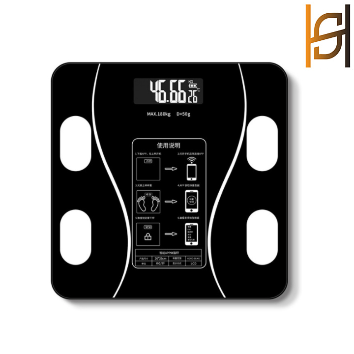 Cân điện tử kết nối bluetooth đo chỉ số sức khỏe, Cân Supscale đo 8 chỉ số sức khoẻ, cảm biến áp suất nhạy cảm 8 dữ liệu chức năng sự dụng vài tháng chỉ mới 1 lần sạc [Kết nối bluetooth] Chính Hãng KO002