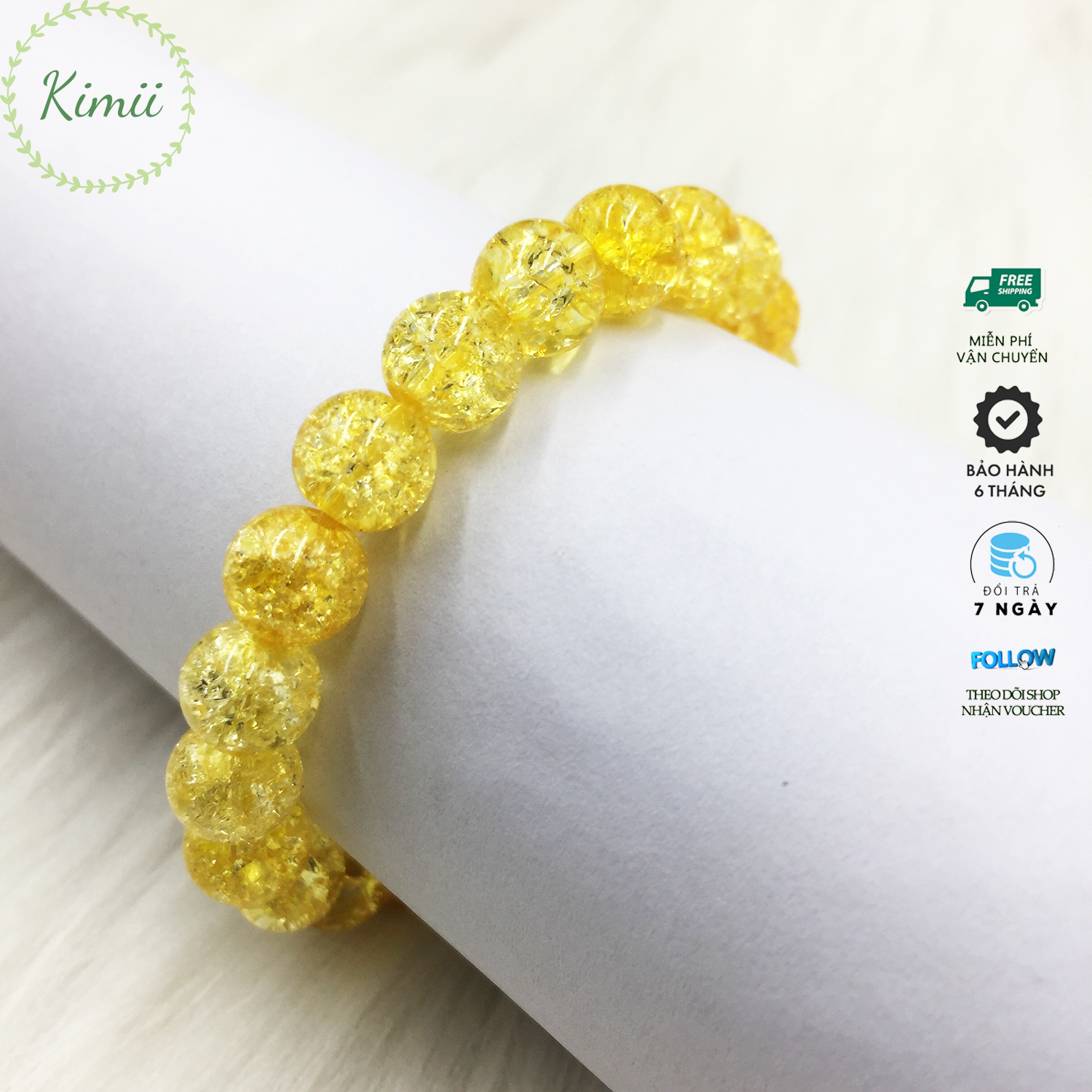 Vòng tay chuỗi hạt màu vàng V146 Vòng tay phong thủy