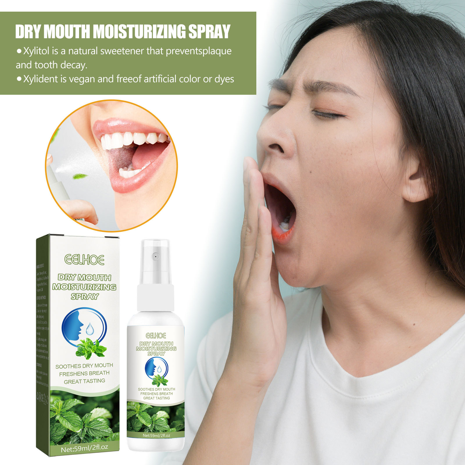 Eelhoe Dry Mouth Mouth Mouth Spray Halitosis Deodorization Fresh Breath