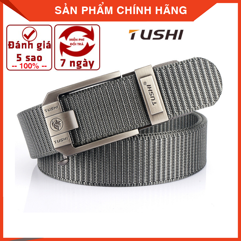 Thắt lưng Nam vải dù Tushi T68 siêu bền đẹp_Khóa cài tự động thép không gỉ chắc chắn, tiện lợi - Dây nịt vải Canvas cao cấp