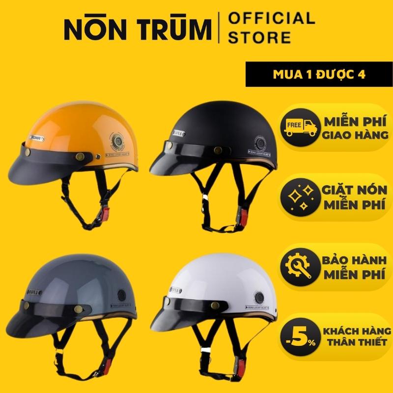 Nón bảo hiểm nửa đầu RONA Haly Luxury nhiều màu, mũ xe máy freesize 55-58cm dành cho nam và nữ - Nón Trùm