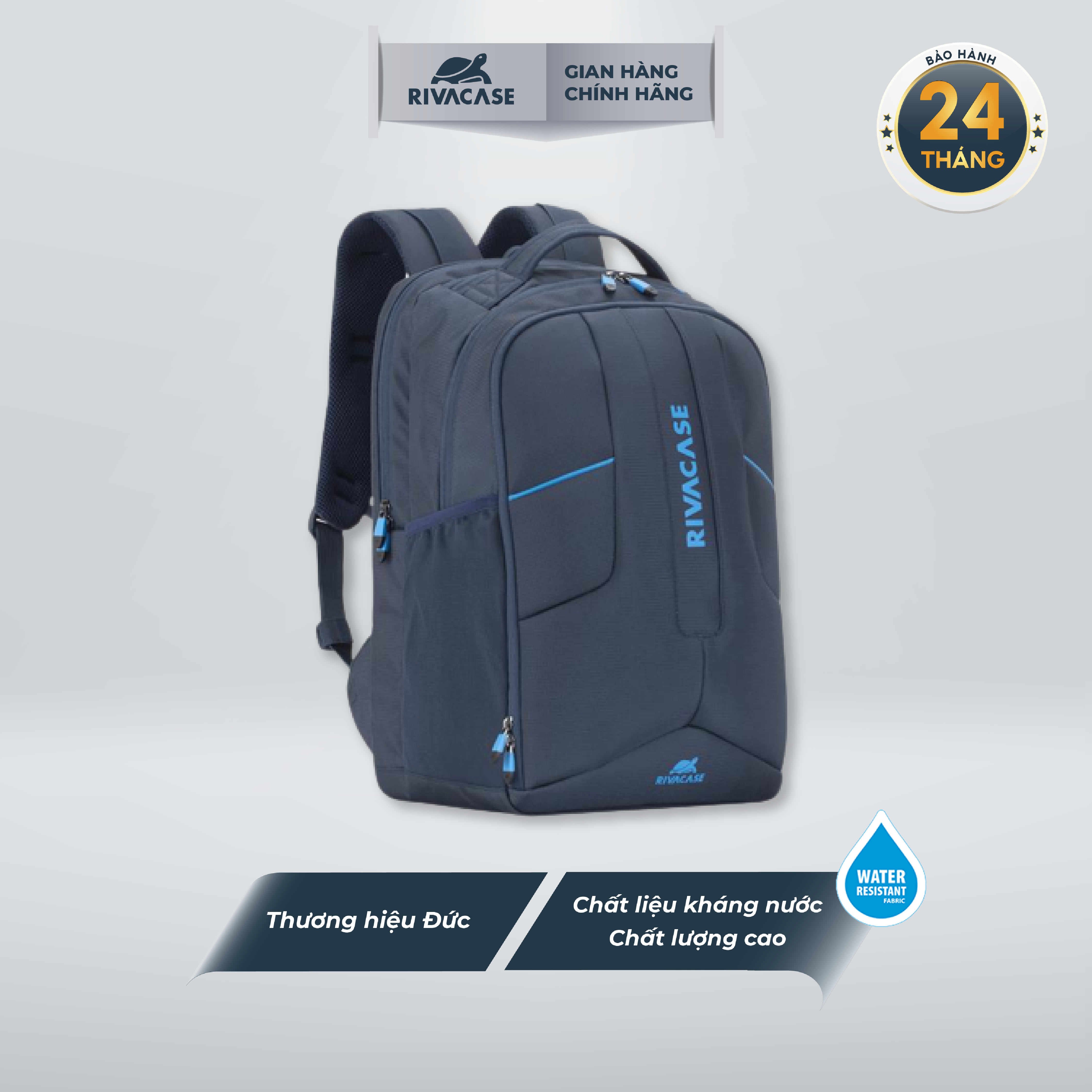 Balo laptop 17.3 inch rivacase 7861 chống nước có cổng sạc usb - Hàng Chính Hãng