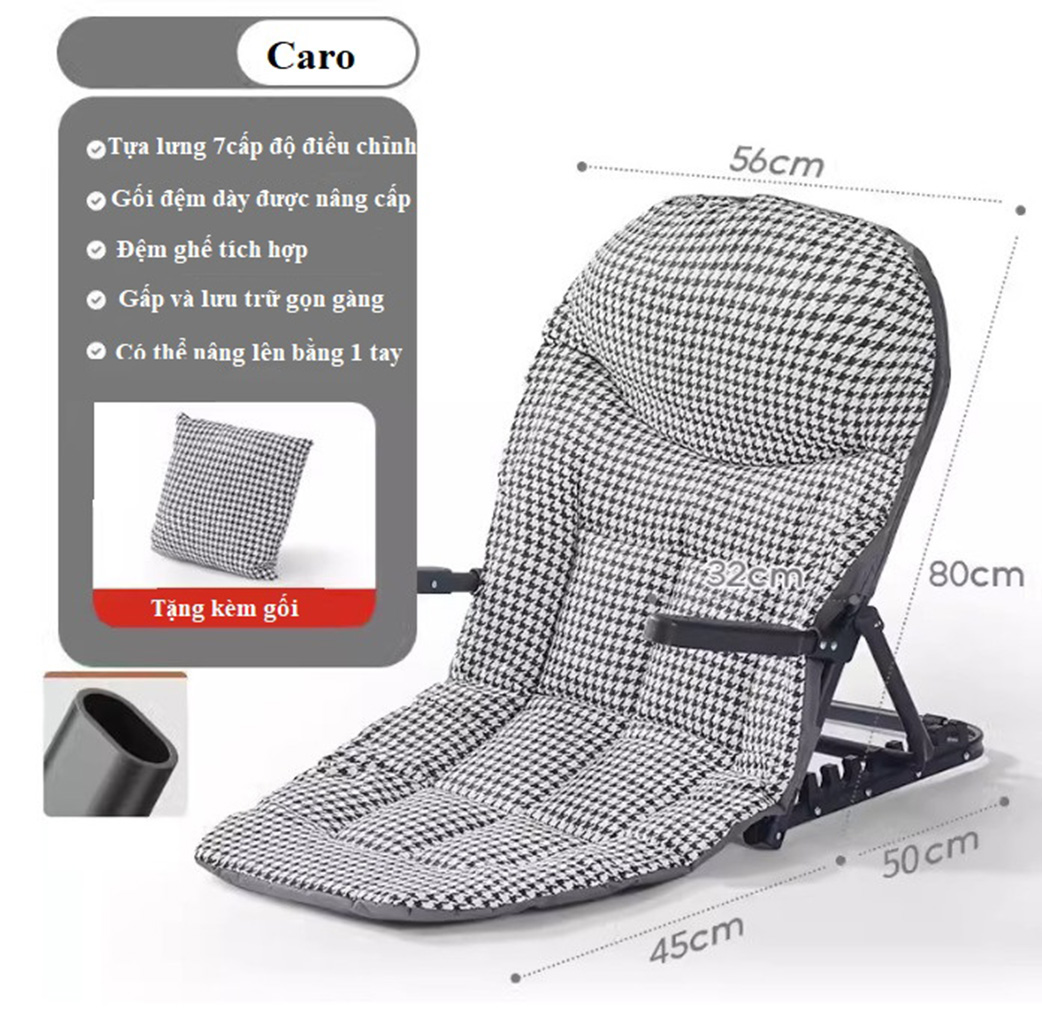 Ghế bệt tựa lưng phiên bản mới-chất liệu vải công nghệ mới có tay vịn