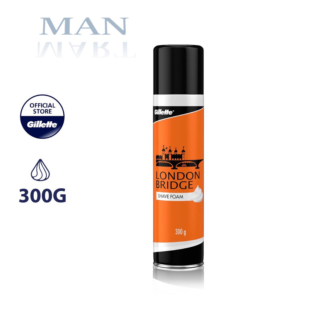 Bọt cạo gillette london bridge 300g - nhãn cam