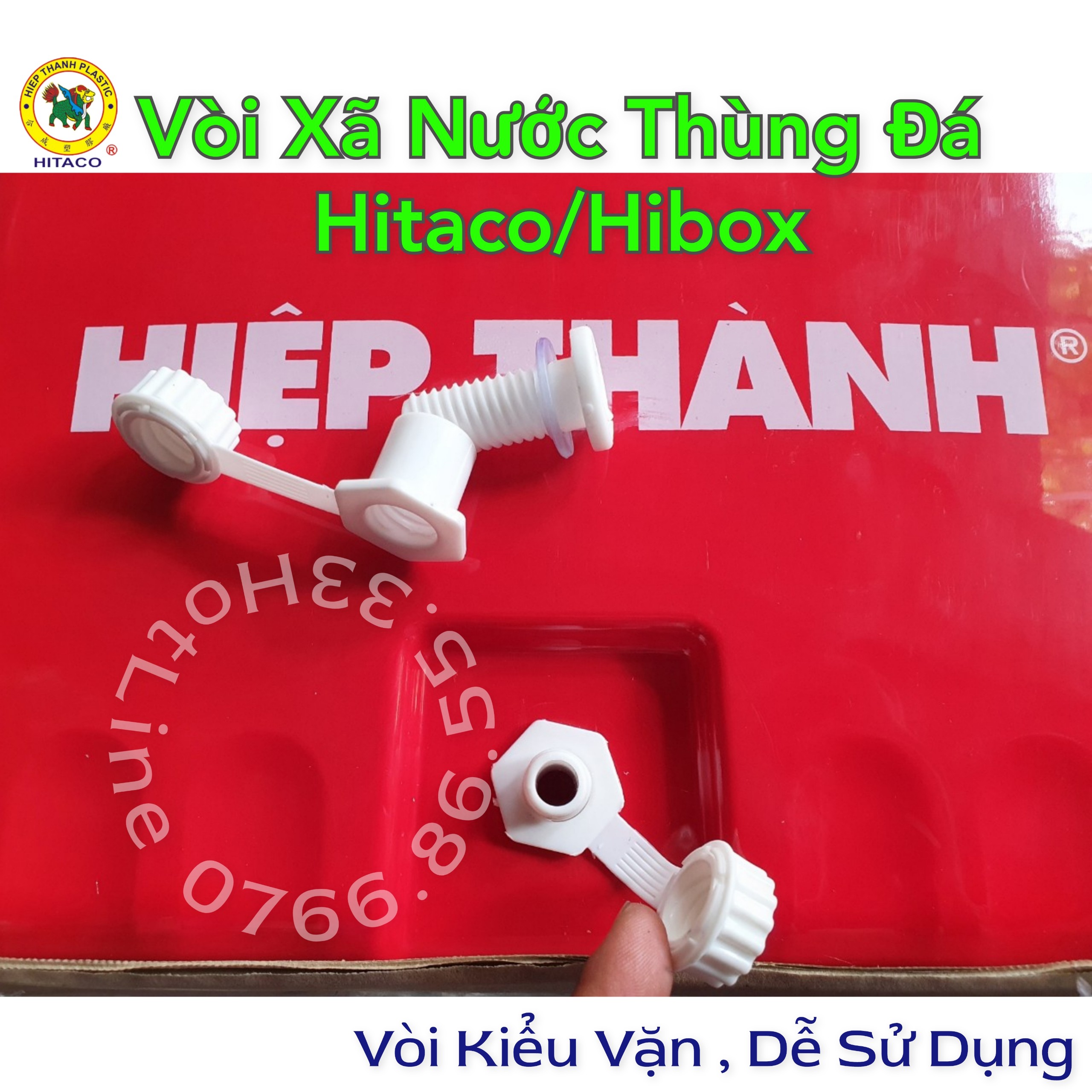 Van Vòi Xả Nước Thùng Đá Vuông Hiệp Thành (Hitaco/Hibox) Loại Nút Vặn, Dễ Sử Dụng