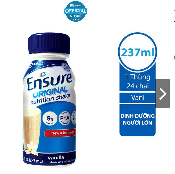 Thùng 24 chai Sữa nước Ensure Abbott 237ml/chai
