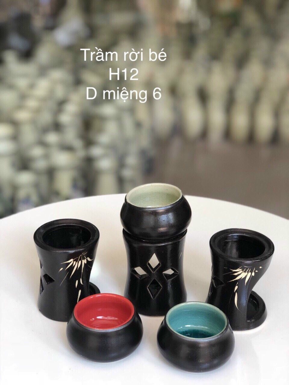 Đế đốt tinh dầu bằng nến hình trụ chum