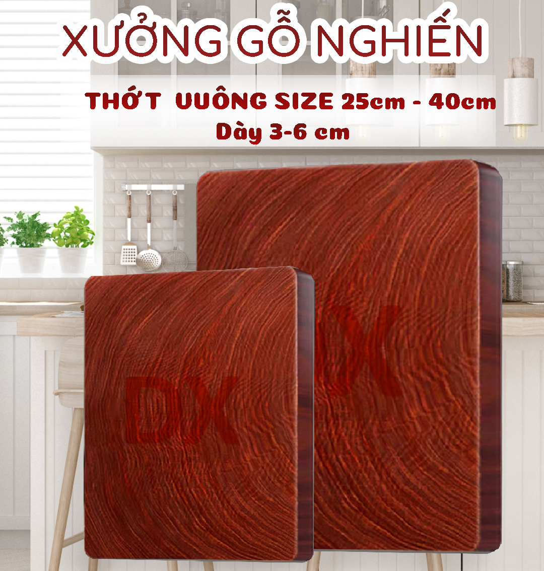 Thớt gỗ nghiến vuông 30x30 dày 4cm, thớt nghiến xịn cao cấp, không mủn, đổ nảy cao . Cam kết hàng chuẩn đền x2 nếu hàng đểu . Đổi mới nếu có lỗi