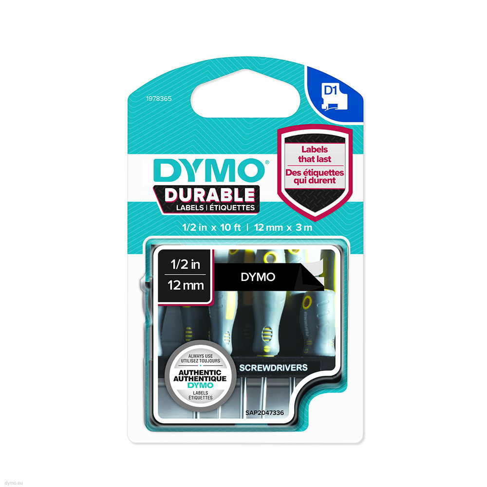Nhãn in đa năng Dymo nhựa Vinyl siêu bền 12mm x 3m –