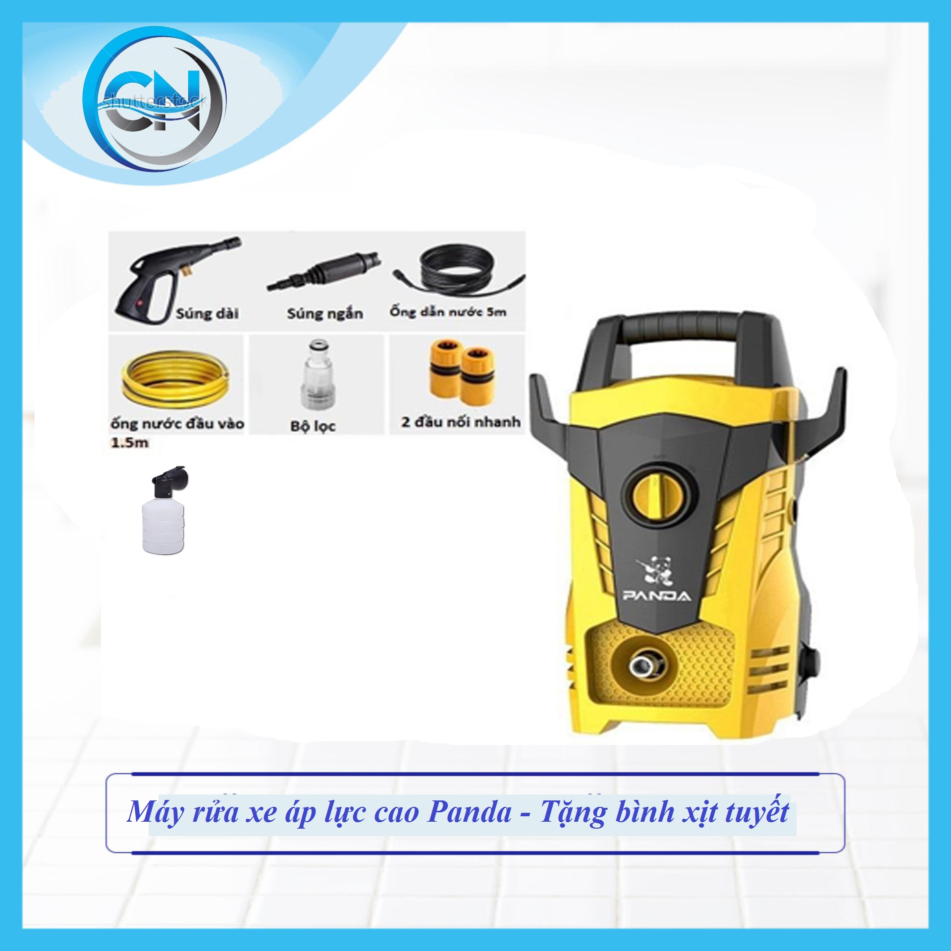 Máy rửa xe áp lực cao cấp panda 2081- máy rửa xe gia đình công suất cực mạnh đánh bay bụi bẩn cực nhanh