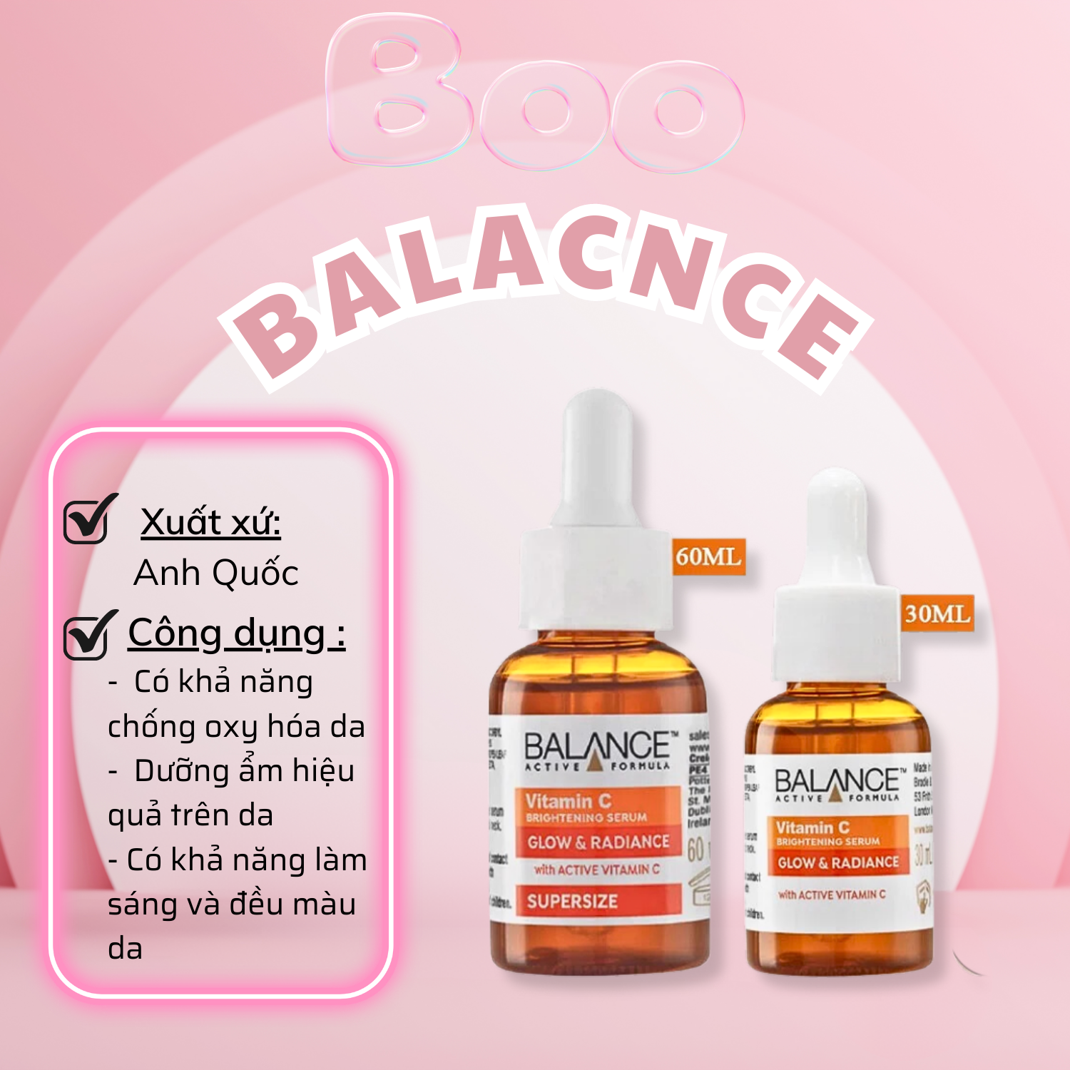 Serum Giảm Thâm, Sáng Da Balance Active Formula Vitamin C Brightening