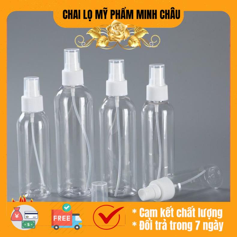 Chai trong xịt phun sương 150ml/200ml/250ml - Chai nhựa pet chiết mỹ phẩm