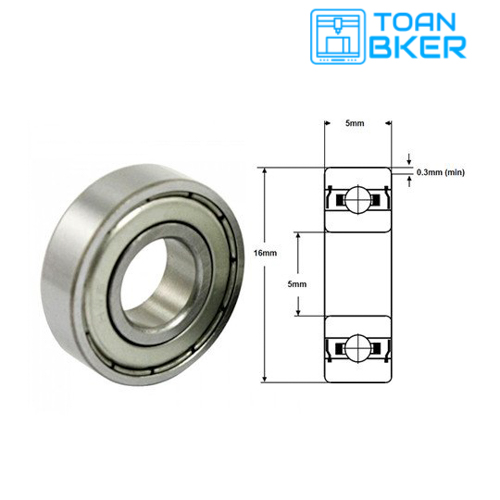 Bộ 2 vòng bi bạc đại 625zz cho trục phi 5
