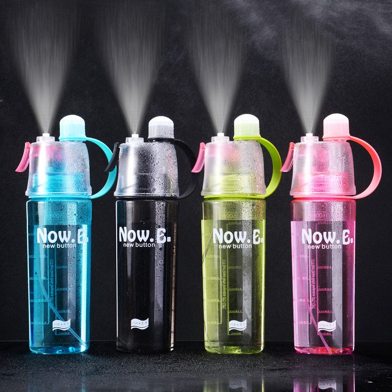 Bình Nước Thể Thao 600Ml Có Vòi Xịt Phun Nước, Bình Nước Thể Thao Phun Sương 2 Trong 1