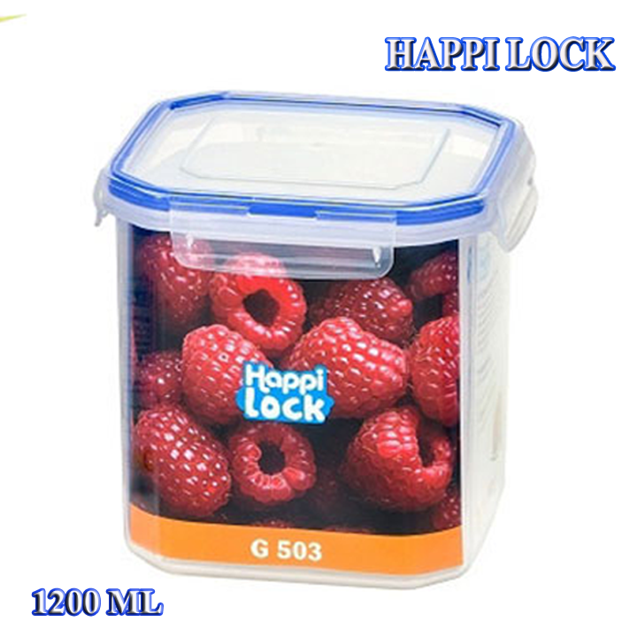 Hộp nhựa Happi Lock 1200ml - Hộp nhựa vuông đựng thực phẩm - Hộp đựng thực phẩm nắp gài 4 cạnh an toàn - đồ dùng nhà bếp nhựa cao cấp - hộp đựng thực phẩm an toàn vệ sinh