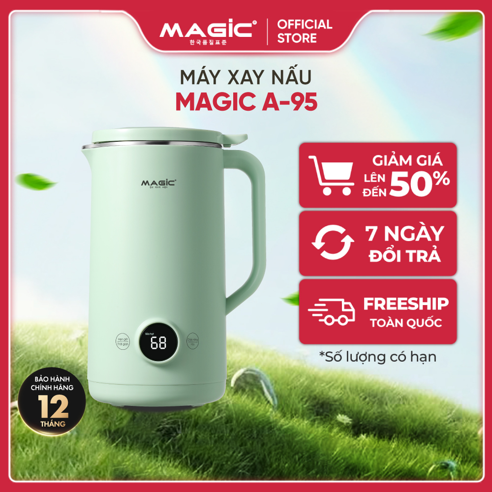 Máy Xay Nấu Sữa Hạt Đa Năng 660ml Magic A-95, Công Suất Xay Nấu 800W, Lưỡi Dao 8 Cánh, Bảo Hành Chính Hãng 12 Tháng
