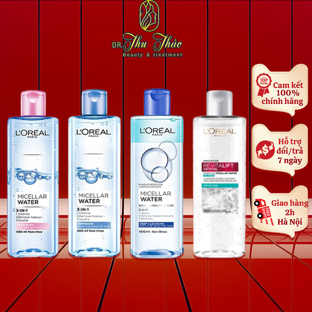 Nước tẩy trang Loreal - L'Oreal Paris 3-in-1 Micellar Water 400ml