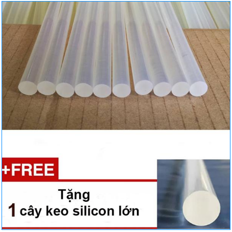 Bộ 10 thanh keo silicon lớn đường kính 10mm + Tặng 1 thanh keo silicon lớn
