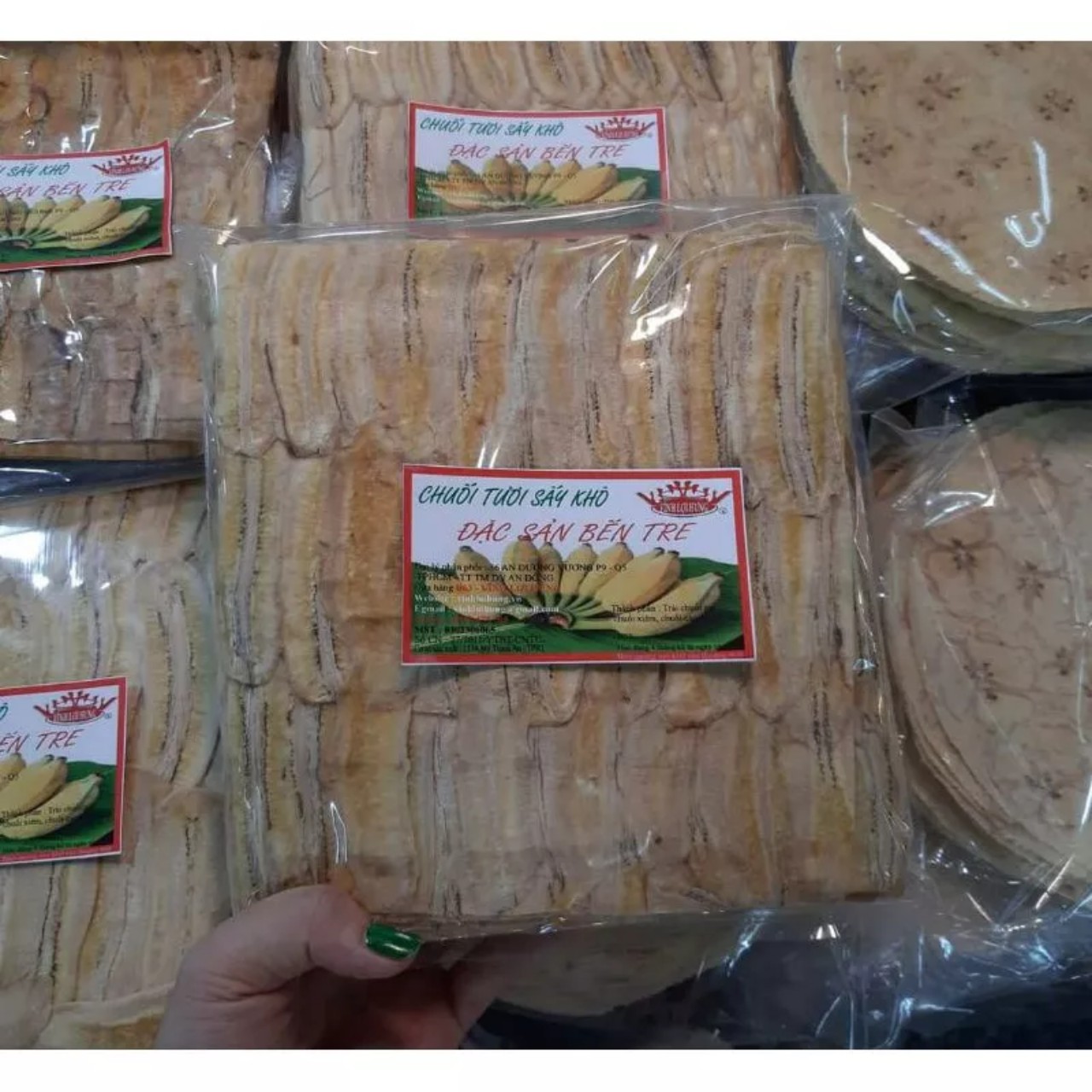 Bánh chuối vuông nguyên chất chưa nướng Bến Tre túi 500gr