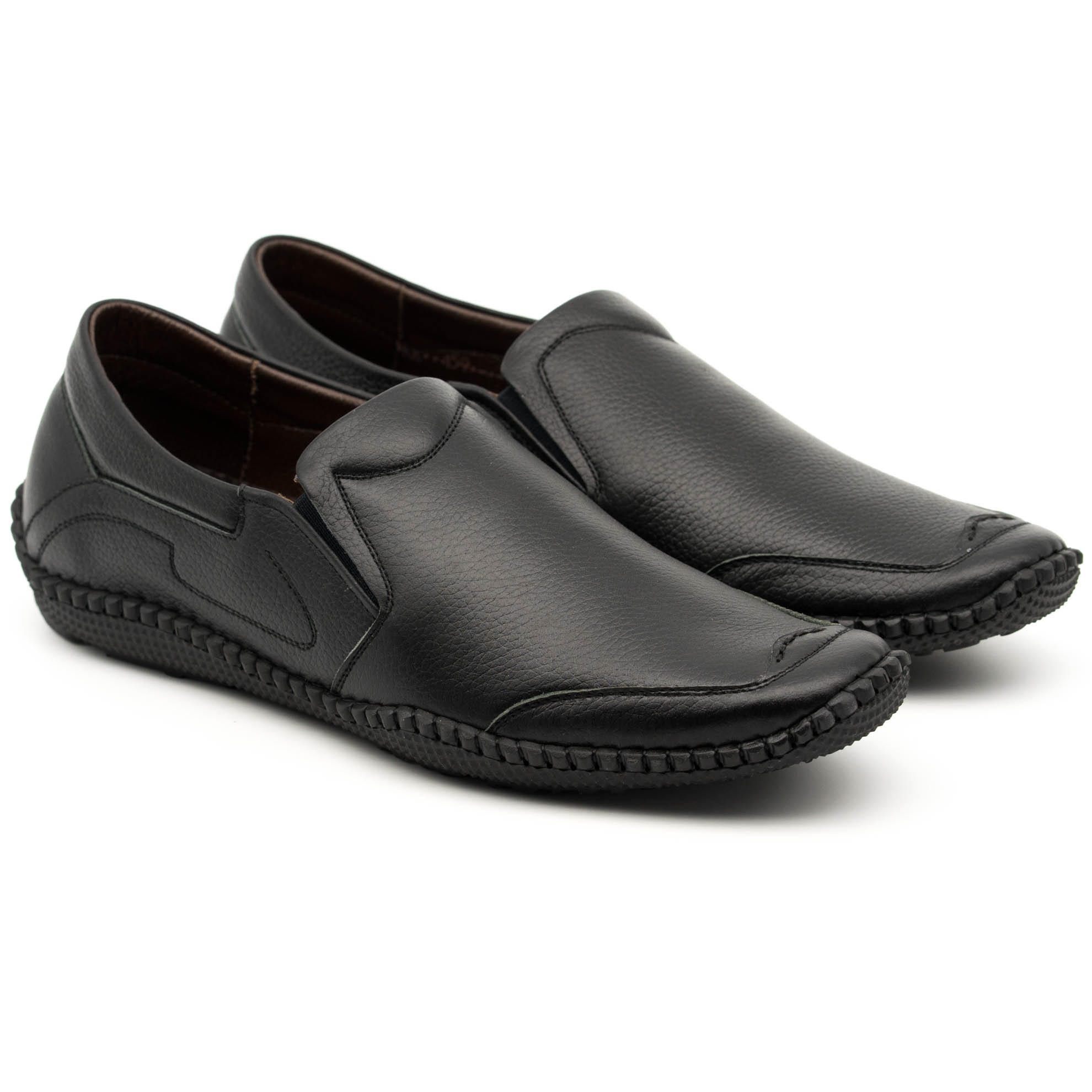 Giày mọi da bò thật màu đen và nâu đỏ KK459