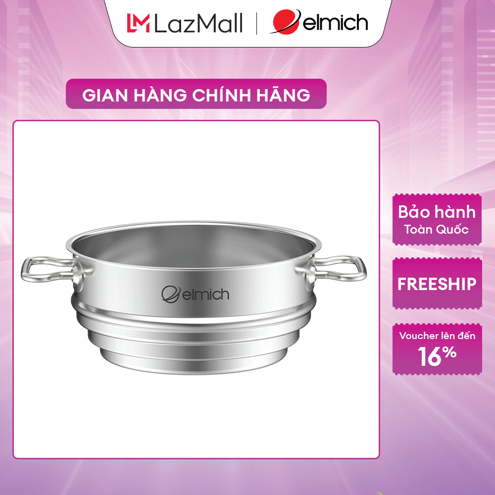 (Duy nhất từ 05-17.01)Xửng hấp đa năng Inox 304 Elmich EL-8260 size 16,18,20cm