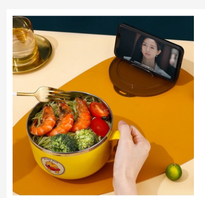 Combo tô ăn và muỗng inox con vịt vàng