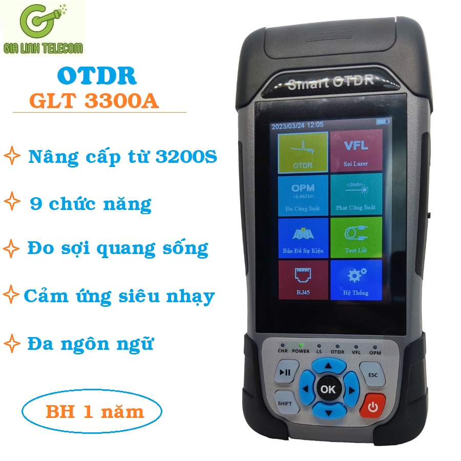 Máy đo điểm đứt cáp quang OTDR GLT 3300A - đo sợi quang sống