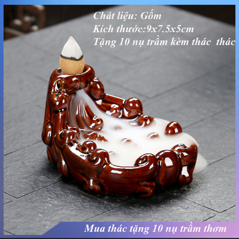 [HCM]Thác khói trầm hương MÃU THÁC KHÓI SÓNG NGƯỢC tặng 10 nụ trầm