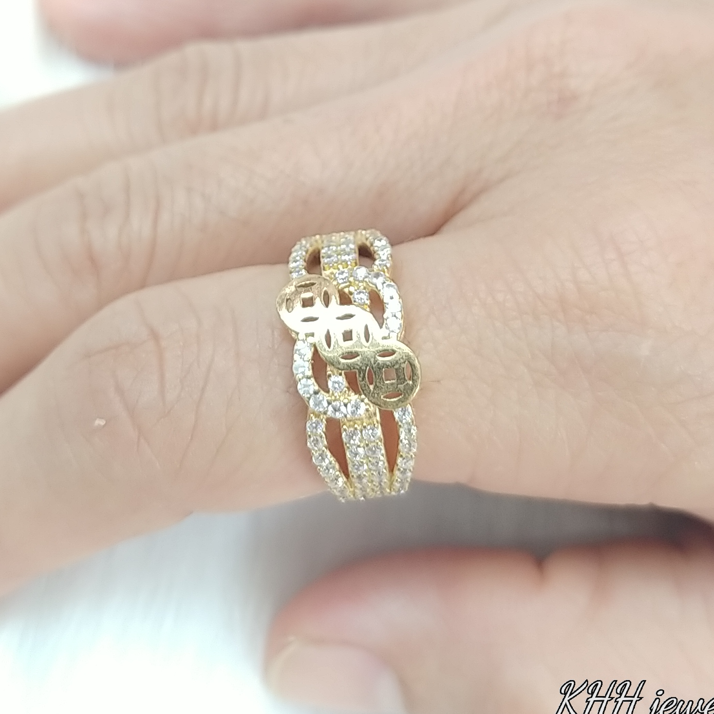 Nhẫn Kim Tiền Đá Không Phai Màu-Bảo Hành 5 Năm