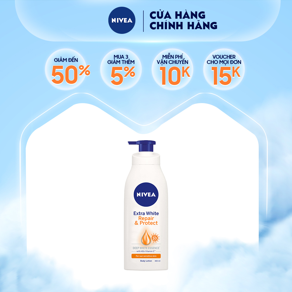 Sữa dưỡng thể dưỡng trắng da Nivea, giúp phục hồi & chống nắng hiệu quả 350ml - 88311