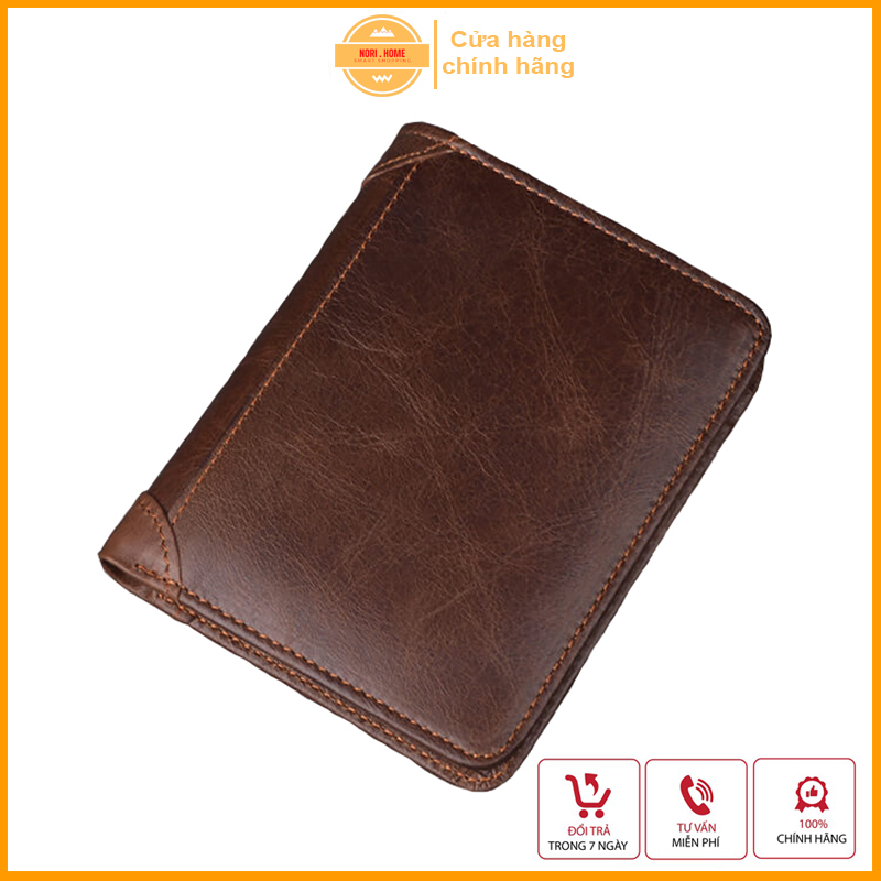 Ví nam NR01, bóp nam, ví da nam ví đứng nhiều ngăn ví đựng tiền đựng thẻ, ví nam nhỏ gọn ví da bò thật,ví nam chống nước, ví da giá rẻ chính hãng - Nori Home