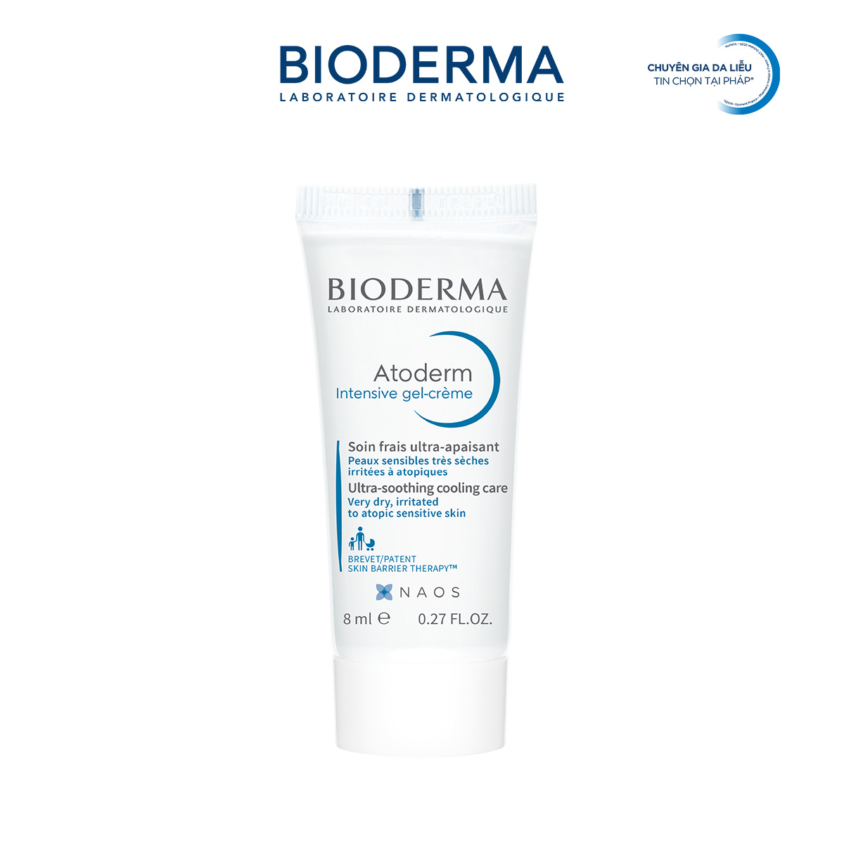 [QUÀ TẶNG KHÔNG BÁN] Kem gel dưỡng ẩm và làm dịu dạng gel cho da rất khô đến viêm da cơ địa Atoderm Intensive Gel-crème 8ml