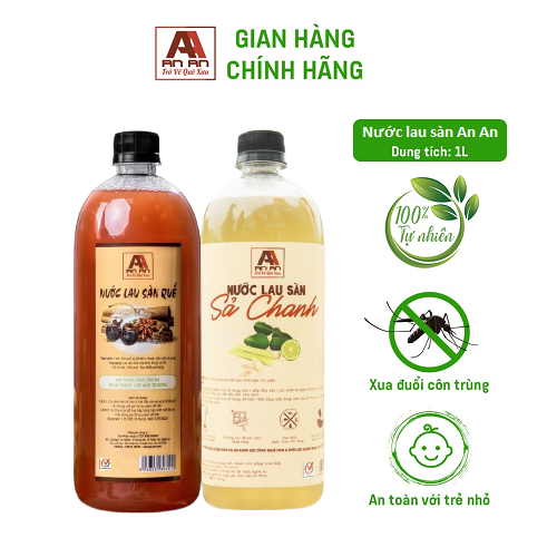 Nước lau sàn nhà hữu cơ bồ hòn An An đuổi côn trùng, làm sạch vết bẩn, khử mùi hôi chai 1000ml